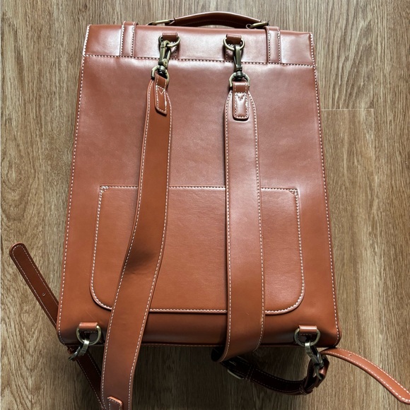 Brown Faux Leather Backpack - Picture 2 of 5